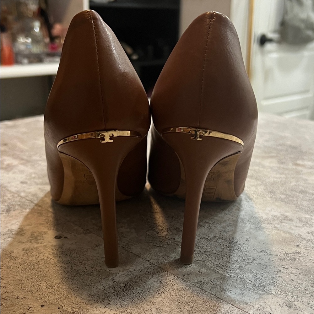 Tory Burch Tan Leather Heels